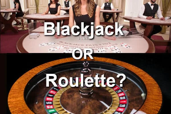 Comparación visual entre blackjack y ruleta en casino